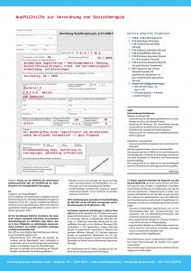 ausgefülltes Beispiel einer Soziotherapieverordnung