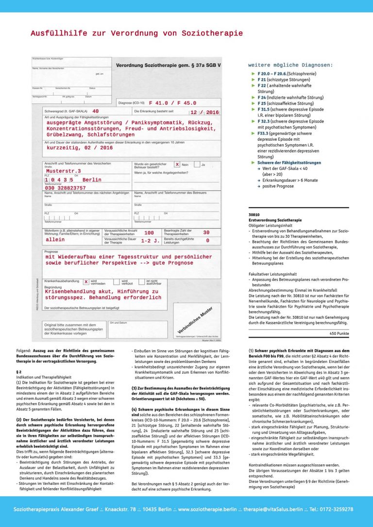 Ausfüllhilfe - Soziotherapieverordnung - Berliner Soziotherapie Landesverband